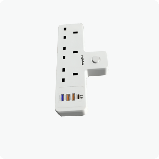 مقبس تمديد ثلاثي الاتجاهات من فوجيستار مزود بمنافذ USB وشحن سريع بتقنية PD
