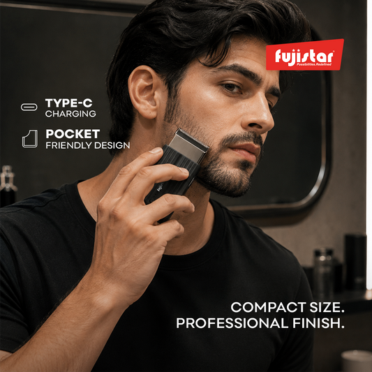 FUJISTAR Rechargeable Foil Shaver 600mAh lithium battery Super slim design for pocket carrying TYPE C charging