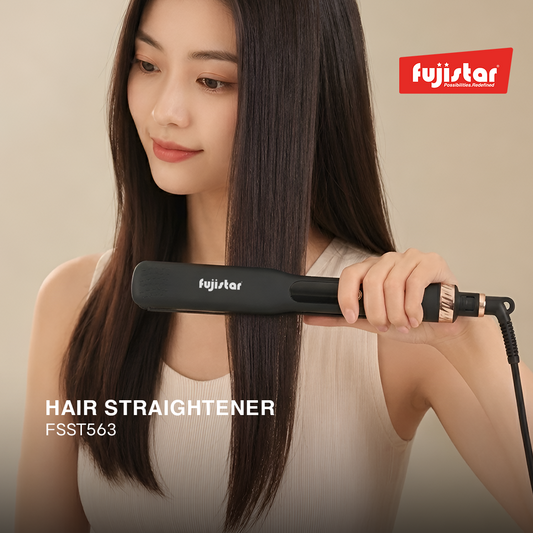 FUJISTAR Hair Straightener 45W – Ceramic Coating, Fast PTC Heating, LED Display