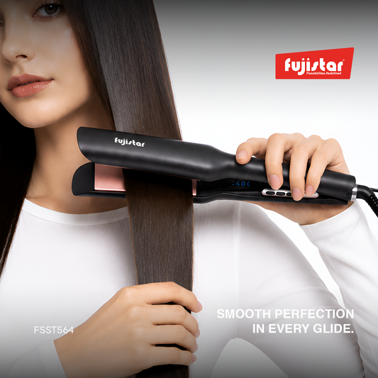 FUJISTAR Hair Straightener 60W – Ceramic Floating Plates, LED Display, Lockable Design