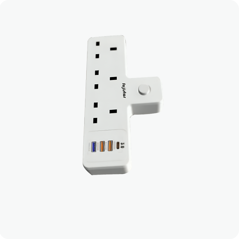 Fujistar 3-Way Extension Socket with USB Ports & PD Fast Charging ...
