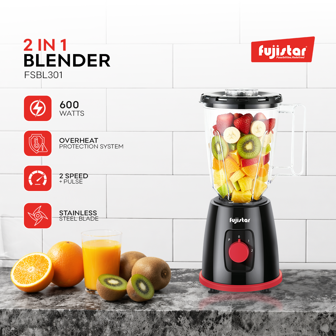 Fujistar 2 in 1 Juicer / Blender 350w 1.5 L Plastic Jar