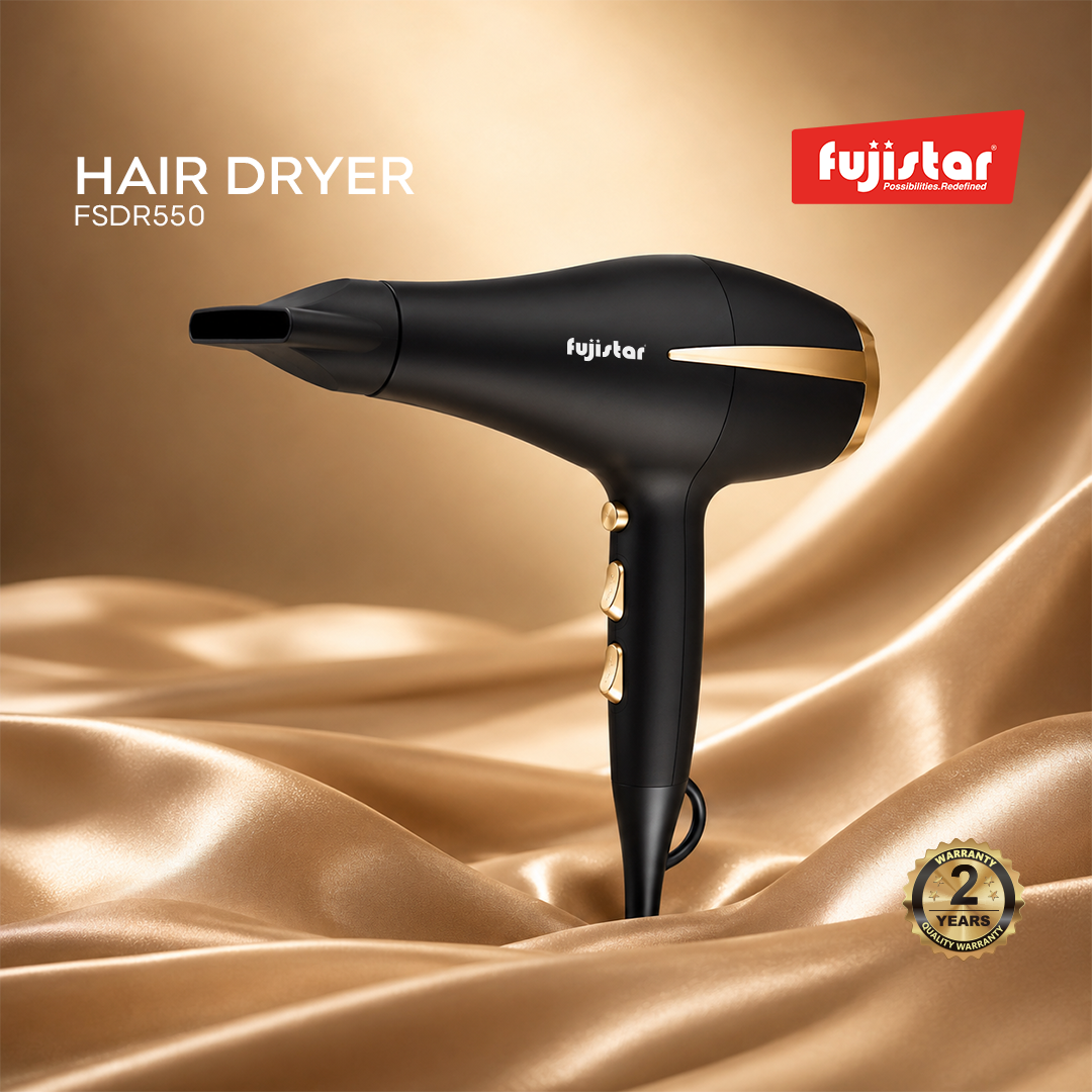 FUJISTAR  Hair Dryer 2400W Diffuser, AC motor, ionic function, 2 speeds, 3 heat settings, cool shot function