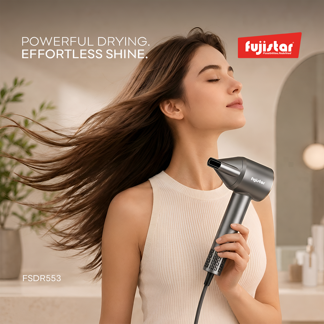 FUJISTAR Professional Hair Dryer 1600W, BLDC motor, 2 speeds, overheating protection, LED, ionic function, magnetic air nozzle