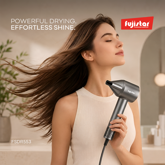 FUJISTAR Professional Hair Dryer 1600W, BLDC motor, 2 speeds, overheating protection, LED, ionic function, magnetic air nozzle