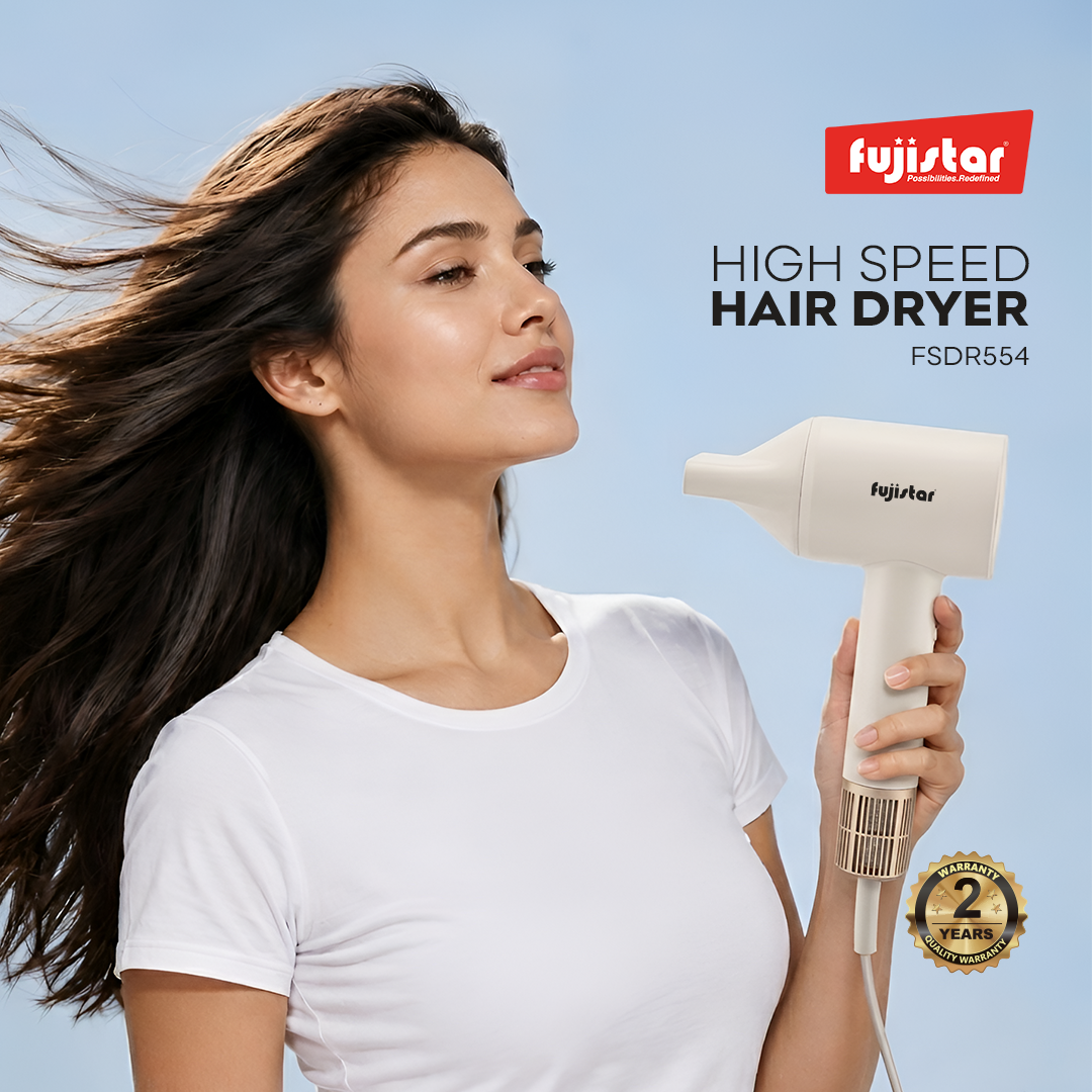 FUJISTAR Professional High-Speed Hair Dryer 1460W, 2 speeds, 4 temperature settings, 200 million negative ions function