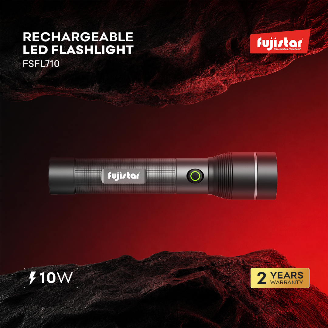 FUJISTAR Flashlight 10W White Laser LED – IPX3 Waterproof, 1×18650 Battery, 1200mAh