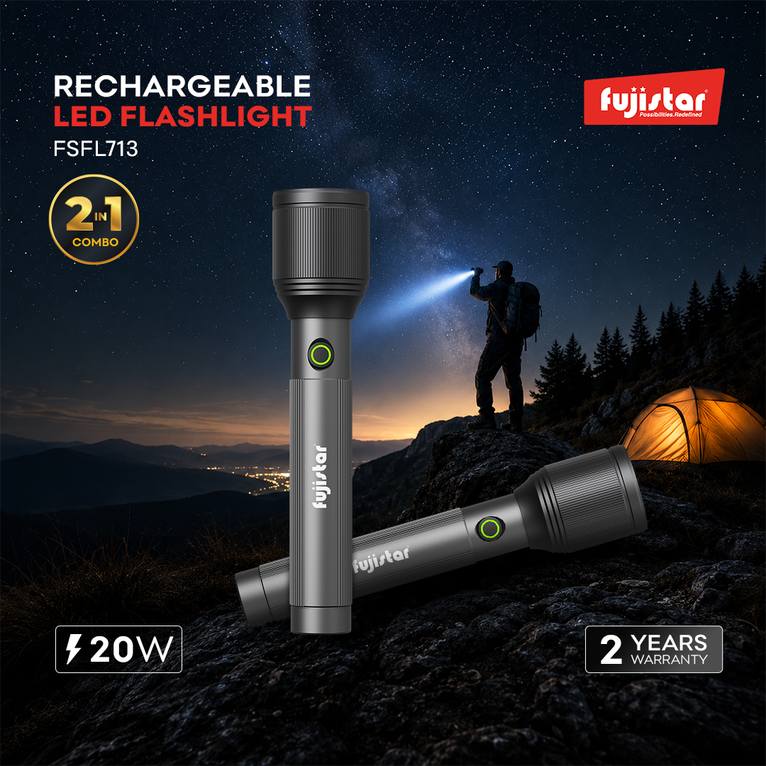 FUJISTAR Flashlight 20W White Laser LED – 1×21700 Battery, 3000mAh (3-Pack)