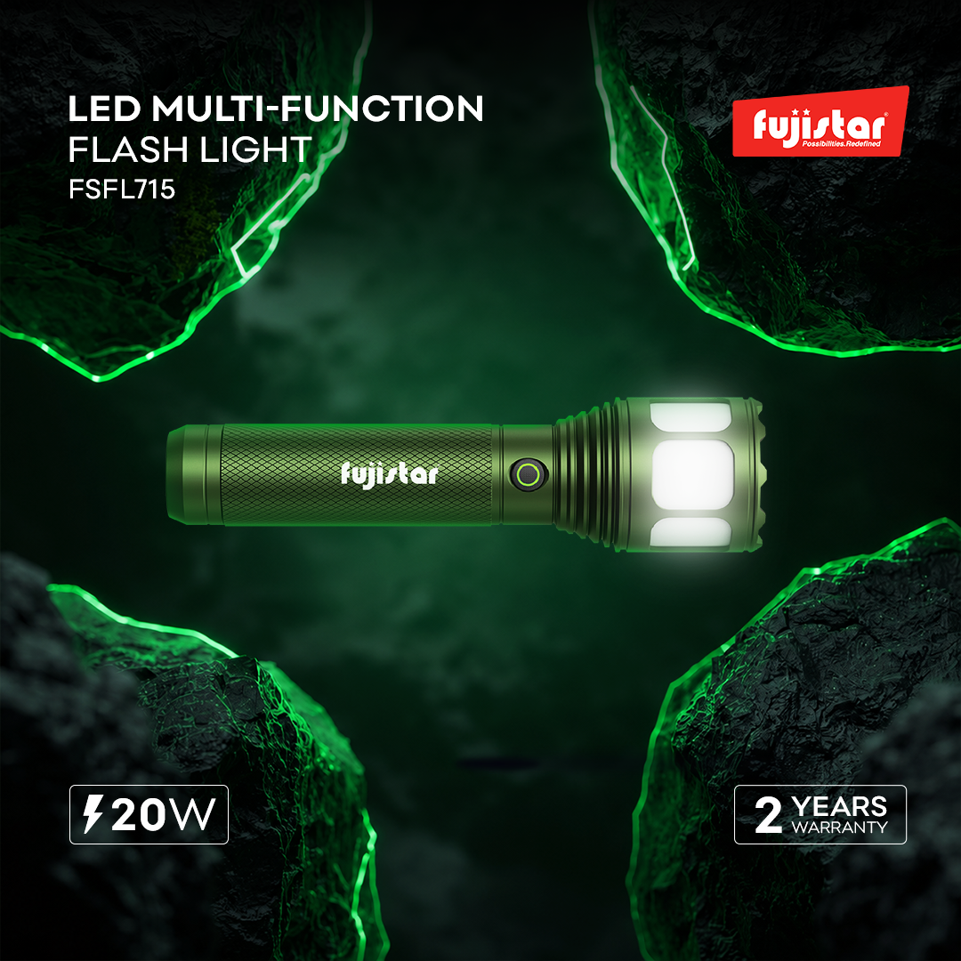 FUJISTAR Flashlight 20W White Laser LED – IPX4 Waterproof, 21700 Battery, 4000mAh