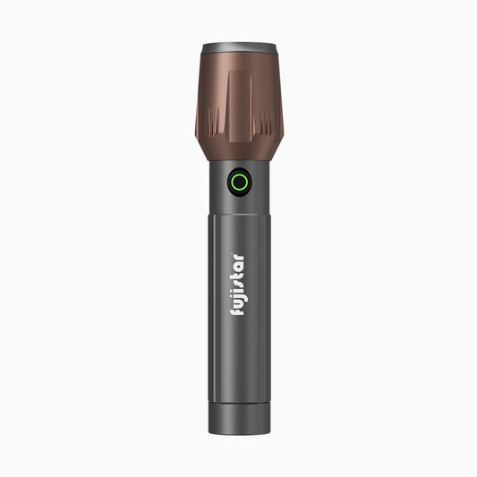 FUJISTAR Zoomable Flashlight 15W White Laser LED – IPX5 Waterproof, 18650 Battery, 1500mAh