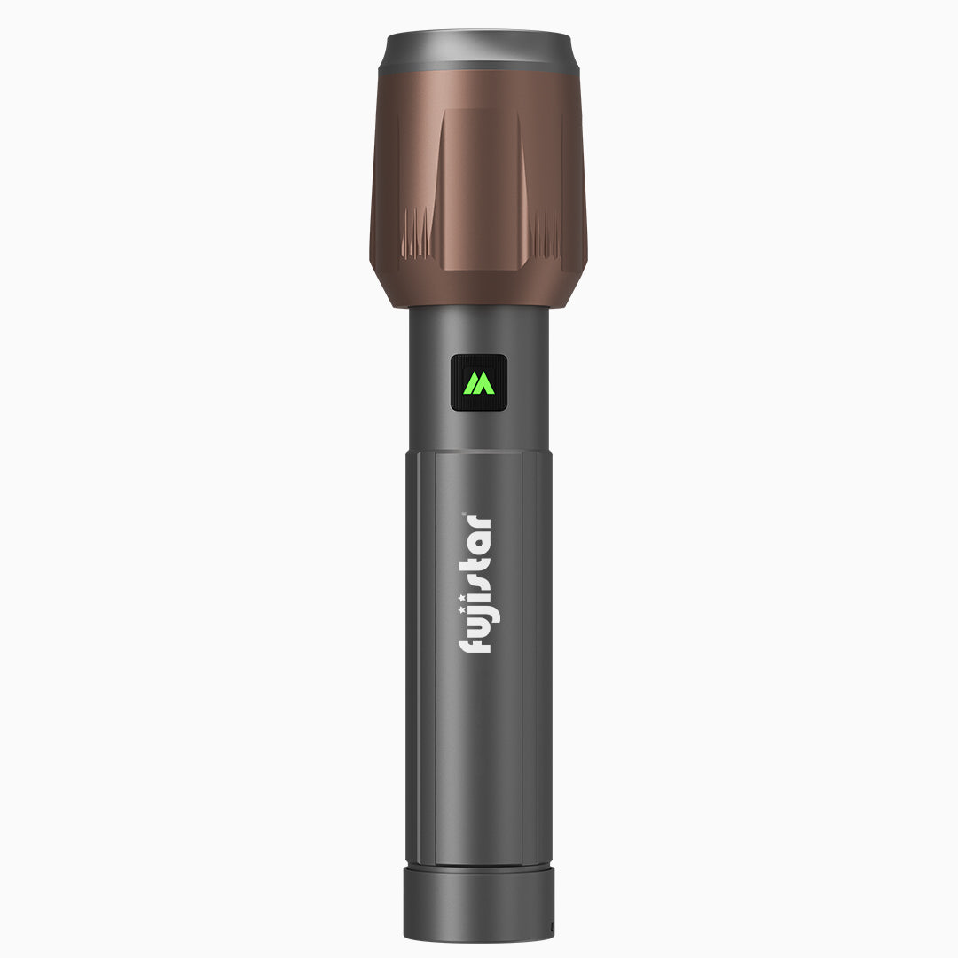 FUJISTAR Zoomable Flashlight 15W White Laser LED – IPX5 Waterproof, 26650 Battery, 3000mAh
