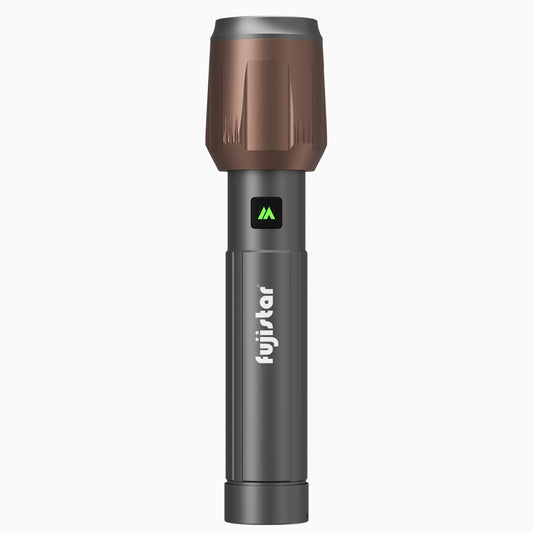 FUJISTAR Zoomable Flashlight 15W White Laser LED – IPX5 Waterproof, 26650 Battery, 3000mAh
