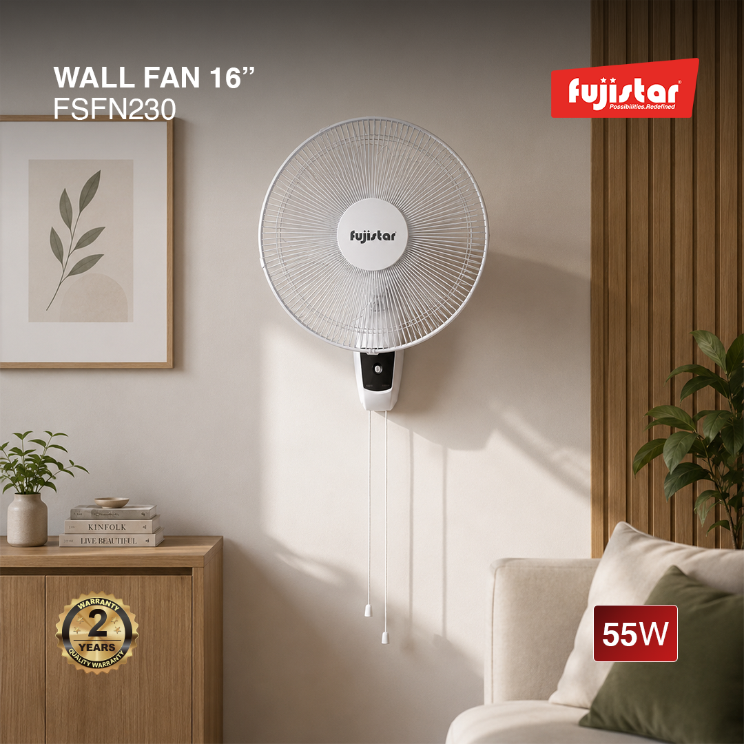 Fujistar wall fan 55w 16 inch size full copper motor