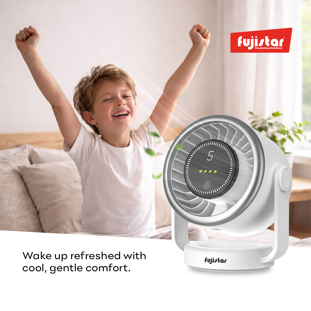 Fujistar 6 inch rechargeable 7 watts lcd display, 1800 mah, 5v usb charge, 5 speed