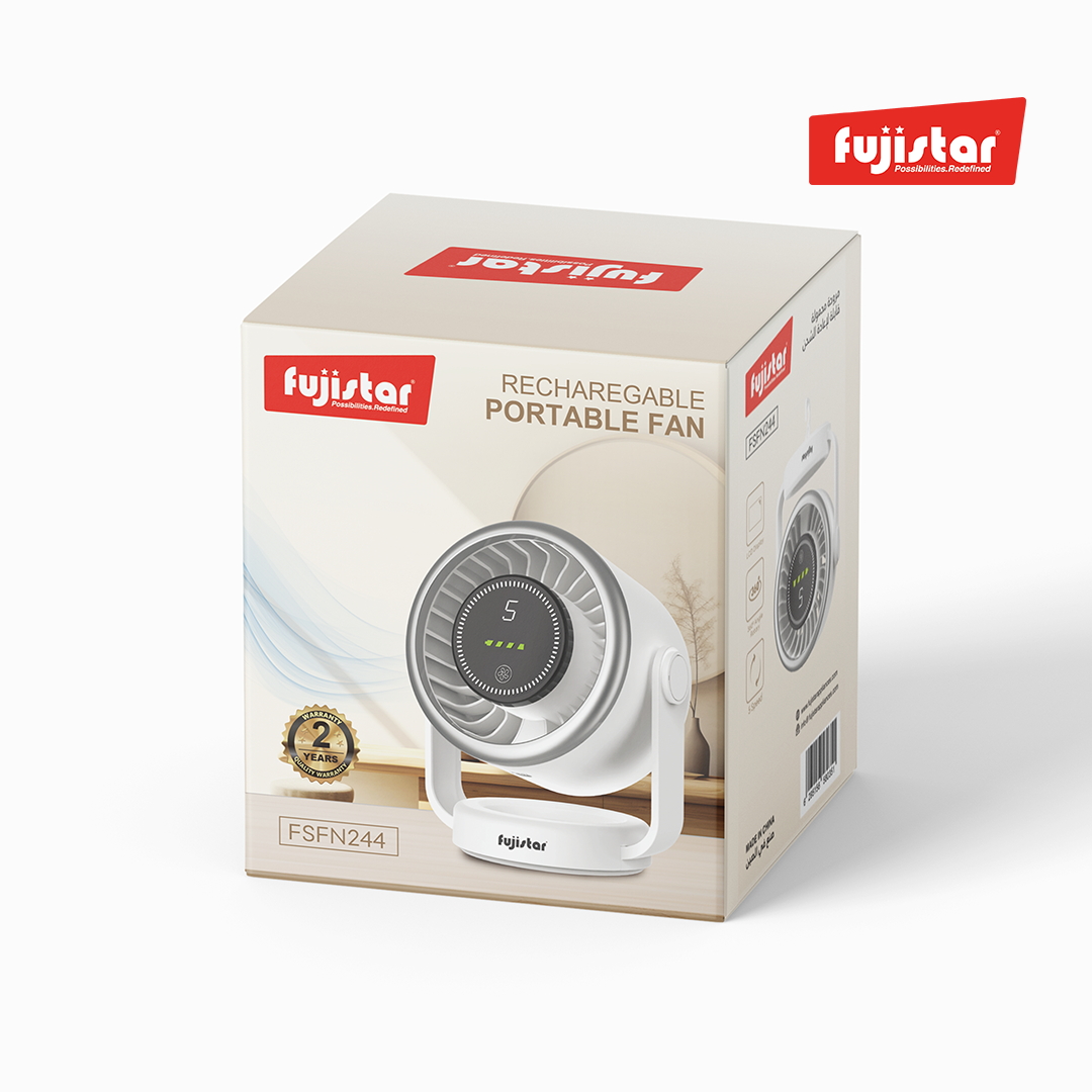 Fujistar 6 inch rechargeable 7 watts lcd display, 1800 mah, 5v usb charge, 5 speed