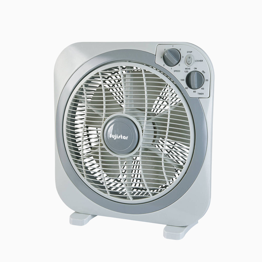 Fujistar box fan 12 inch 35w, 3 speed with timer, full copper motor