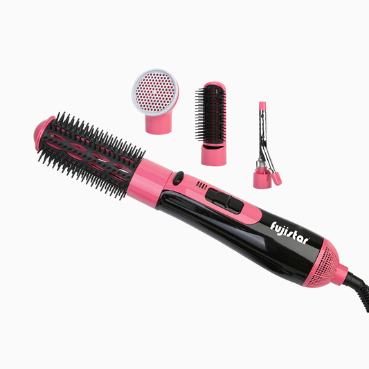 FUJISTAR 4-in-1 Hot Air Hair Styler Brush – 800W DC Motor, Interchangeable Heads