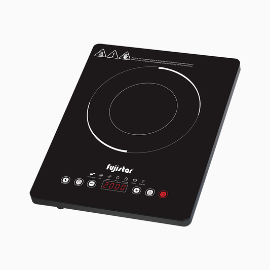Fujistar Infrared Induction digital display, touch screen control, Timer 7 cooking functions, 2000W