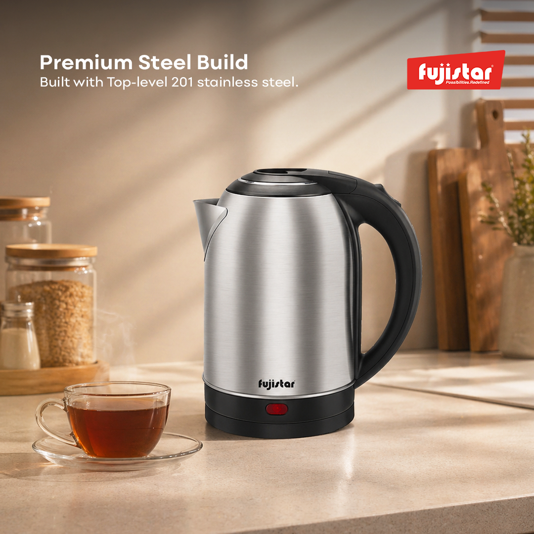 Fujistar 2.0l stainless steel electric kettle 0.28mm thickness steel 1500w