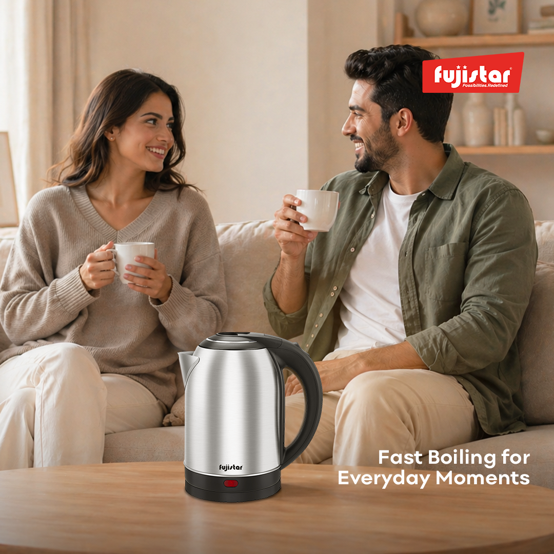 Fujistar 2.0l stainless steel electric kettle 0.28mm thickness steel 1500w