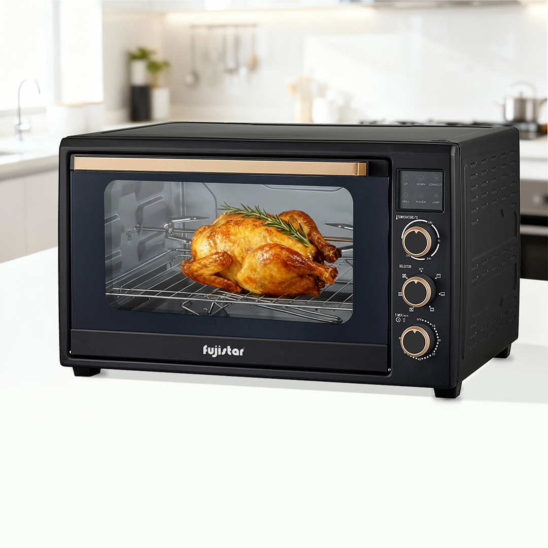 Fujistar Electric Oven Capacity: 45l, 4 pcs heating element, rotisserie, convection, inside lamp, 2000w