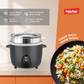 Fujistar 3 in 1 rice cooker 1000w 2.8l, 0.3mm body thickness, glass cover, 100% copper cable, 410 steel steamer