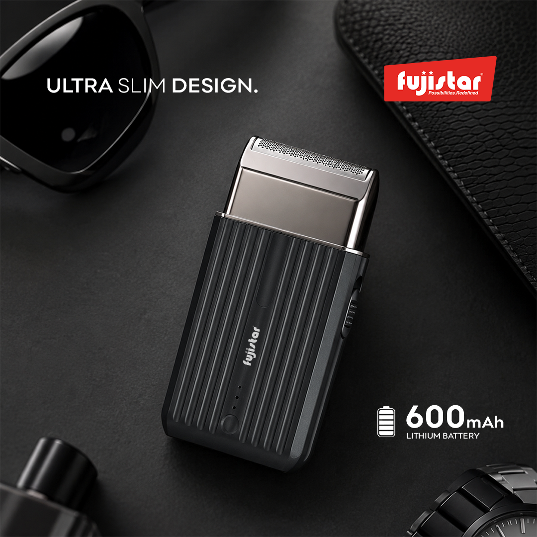FUJISTAR Rechargeable Foil Shaver 600mAh lithium battery Super slim design for pocket carrying TYPE C charging