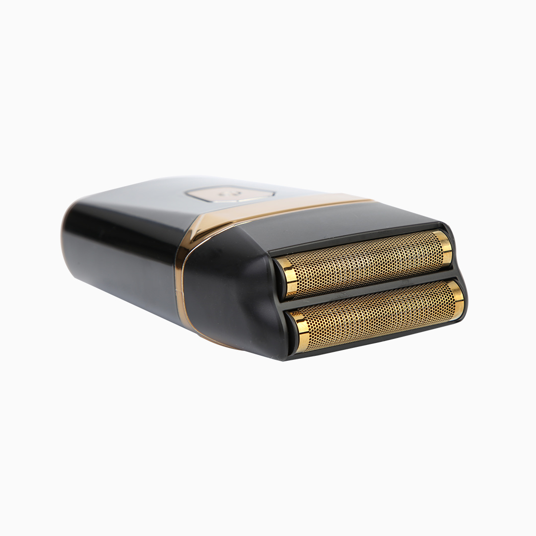 FUJISTAR Rechargeable Electric Shaver GOLD double-blade foil shaver head 800mAh waterproof IPX6 & LED display