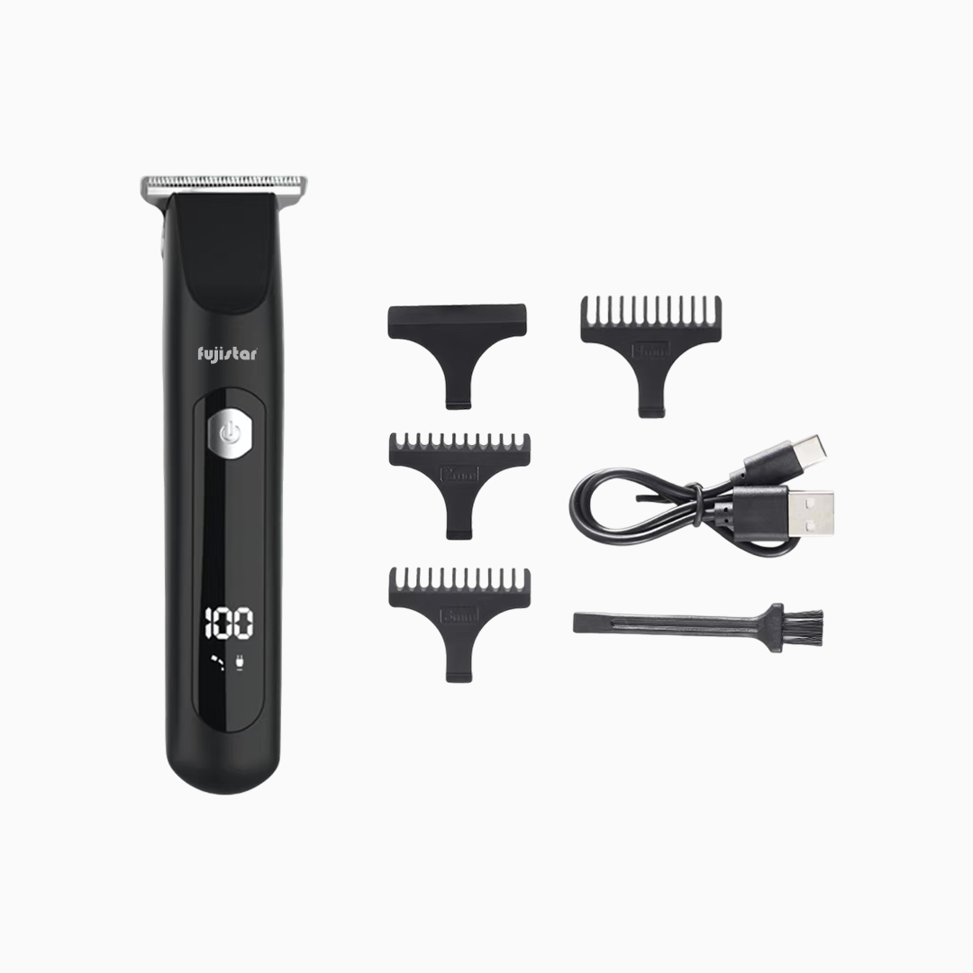 FUJISTAR Rechargeable Hair Trimmer LED display 1200mAh Power: 5W S S blade Travel lock USB TYPE